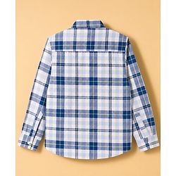 Pine Kids Cotton Woven Checks Twofer Shirt with Full Sleeves - Blue