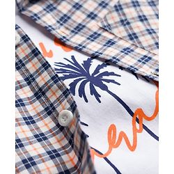 Pine Kids Cotton Woven Checks Twofer Shirt with Full Sleeves - Navy Blue