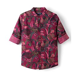 Pine Kids 100% Cotton Woven Full Sleeves Floral Printed Shirt - Multicolor