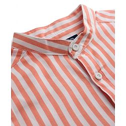 Pine Kids 100% Cotton Woven Full Sleeves Striped Shirt - Orange