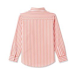 Pine Kids 100% Cotton Woven Full Sleeves Striped Shirt - Orange