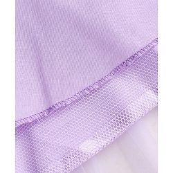 Pine Kids Cotton Woven Half Sleeves Floral Embroidered Party Dress With Bow Applique - Lilac