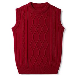 Pine Kids Cable Knit Sleeveless  Pullover - Red