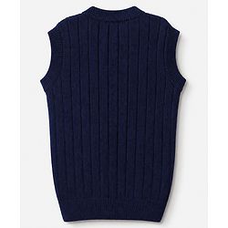 Pine Kids Knit Half Sleeves Sweater - Navy Blue