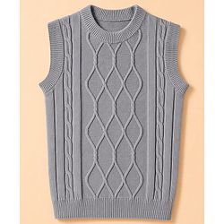 Pine Kids Cable Knit Sleeveless Pullover - Grey