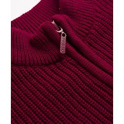 Pine Kids Knit Full Sleeves Solid Pullover Sweater - Wine