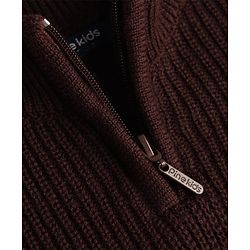 Pine Kids Knit Full Sleeves Solid Colour Pullover - Brown