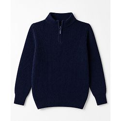 Pine Kids Knit Full Sleeves Sweater - Navy Blue