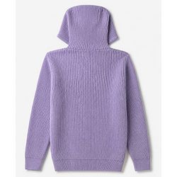 Pine Kids Knit Full Sleeves Solid Sweater Set - Purple