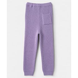 Pine Kids Knit Full Sleeves Solid Sweater Set - Purple