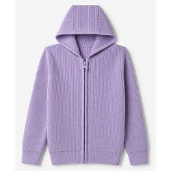 Pine Kids Knit Full Sleeves Solid Sweater Set - Purple