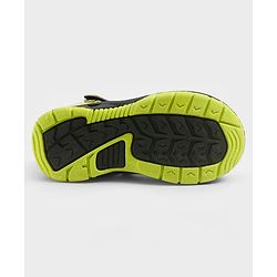 Pine Kids Velcro Closure Solid Sandals With Logo Print - Green