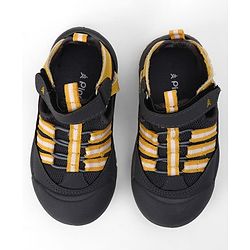 Pine Kids Velcro Closure Striped Sandals - Grey