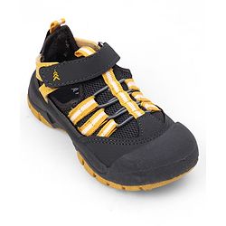 Pine Kids Velcro Closure Striped Sandals - Grey