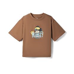 Pine Kids Disney Single Jersey Knit Half Sleeves Front & Back Mickey Mouse Printed T-Shirt - Tan