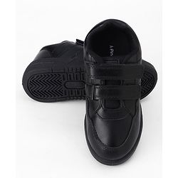 Pine Kids Velcro Closure Solid School Shoes - Black