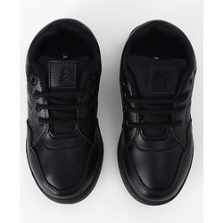 Pine Kids Velcro Closure Solid School Shoes - Black