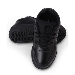 Pine Kids Velcro Closure Solid School Shoes - Black