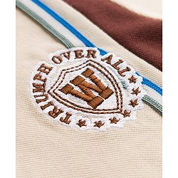 Pine Kids Cotton Knit Half Sleeves Polo T-Shirt With 10 Winner Print & Patch - Beige