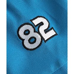 Pine Kids Cotton knit  Polo T-Shirt with Half Sleeves and Skateboard Patch  - Blue