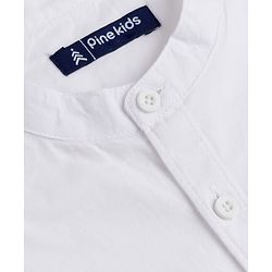Pine Kids Cotton Woven Solid Shirt with Full Sleeves in White for 4-5 Years