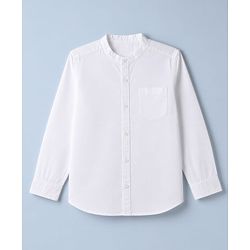 Pine Kids Cotton Woven Solid Shirt with Full Sleeves in White for 4-5 Years