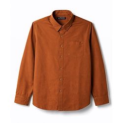 Pine Kids Cotton Woven Full Sleeves Solid Colour Shirt-Rust Orange