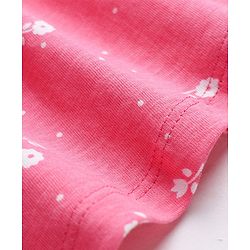 Pine Kids Cotton Knit Dress with Half Sleeves and Floral Print - Pink