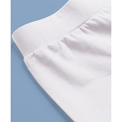 Pine Kids Cotton Lycra Knit Full Length Solid Colour Leggings -  White
