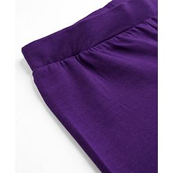Pine Kids Cotton Lycra Knit Full Length Solid Colour Leggings -  Purple