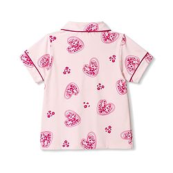 Pine Kids Cotton Knit Half Sleeves Heart Printed Co-Ords Shirt & Pajama Night Suit - Pink