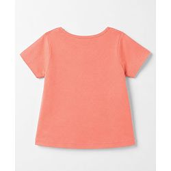 Pine Kids Cotton Knit Half Sleeves T-Shirt & Pajama Night Suit with Hearts & Text Print - Coral
