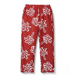 Pine Kids Cotton Knit Half Sleeves Co-Ords T-Shirt & Pyjama Night Suit with Palm Tree Print - Red