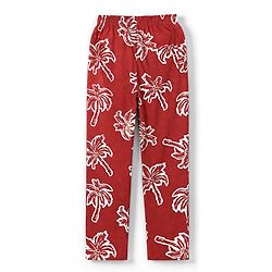 Pine Kids Cotton Knit Half Sleeves Co-Ords T-Shirt & Pyjama Night Suit with Palm Tree Print - Red