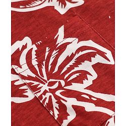 Pine Kids Cotton Knit Half Sleeves Co-Ords T-Shirt & Pyjama Night Suit with Palm Tree Print - Red