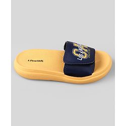 Pine Kids Slip On Sliders With Text Print - Yellow