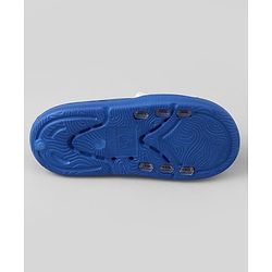 Pine Kids Slip On Sliders With Teddy Bear & Text Print - Blue