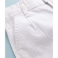 Pine Kids Denim Woven Full Length Solid Color Trousers - White