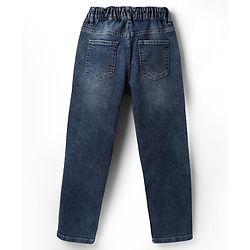 Pine Kids Cotton Blend Denim Full Length Washed Jeans - Blue