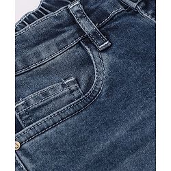 Pine Kids Cotton Blend Denim Full Length Washed Jeans - Blue