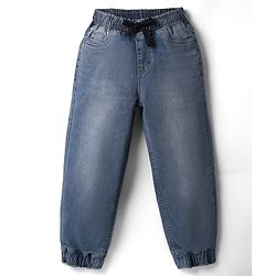 Pine Kids Cotton Blend Denim Full Length Washed Jeans - Blue