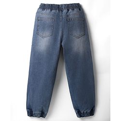 Pine Kids Cotton Blend Denim Full Length Washed Jeans - Blue