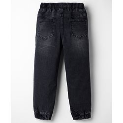 Pine Kids Denim Woven Full Length Solid Jeans in Black