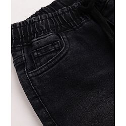 Pine Kids Denim Woven Full Length Solid Jeans in Black