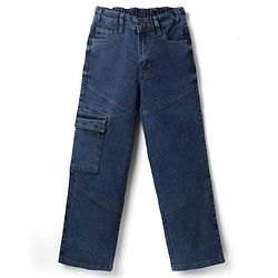 Pine Kids Denim Woven Full Length Cut & Sew Jeans in Blue