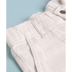 Pine Kids Woven Full Length Denim Jeans With Cargo Pockets - White