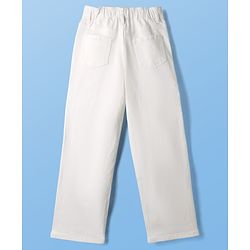 Pine Kids Woven Full Length Denim Jeans With Cargo Pockets - White