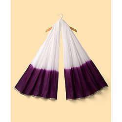 Pine Kids Woven Lehenga Choli and Dupatta with Half Sleeves and Floral Print - Violet