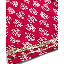 Pine Kids Rayon Woven Sleeveless Bandhani Printed Top Pant Set with Ethnic Jacket - Dark Pink