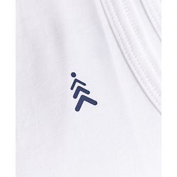 Pine Kids Cotton Lycra Knit Sleeveless Set Of Vests With Logo Print Pack Of 3 - White